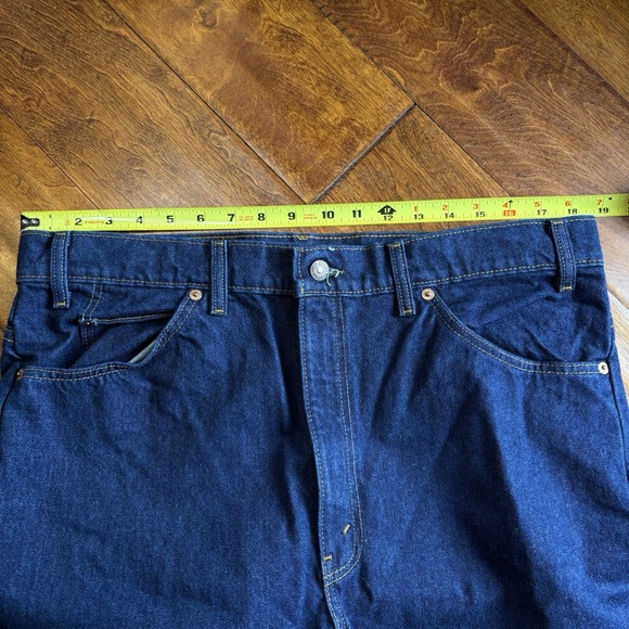 VTG 90s Levi's Jeans 505 Mens 38x32 Dark Wash Denim Orange Tab Straight Leg Blue - Picture 10 of 14